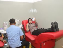 HUT ke-74 Humas Polri, Polres Kediri Ajak Masyarakat Berbagi Lewat Donor Darah